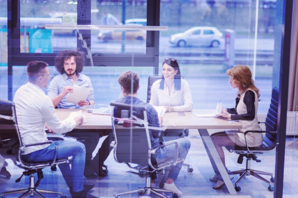 reunião de uma startup